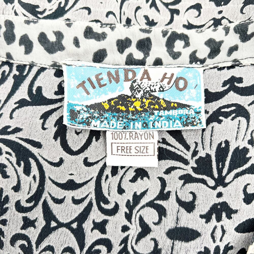 Anthropologie Women's Multicolor Jacquard Print V Neck Boho‎ Blouse Top Size L - Picture 4 of 4